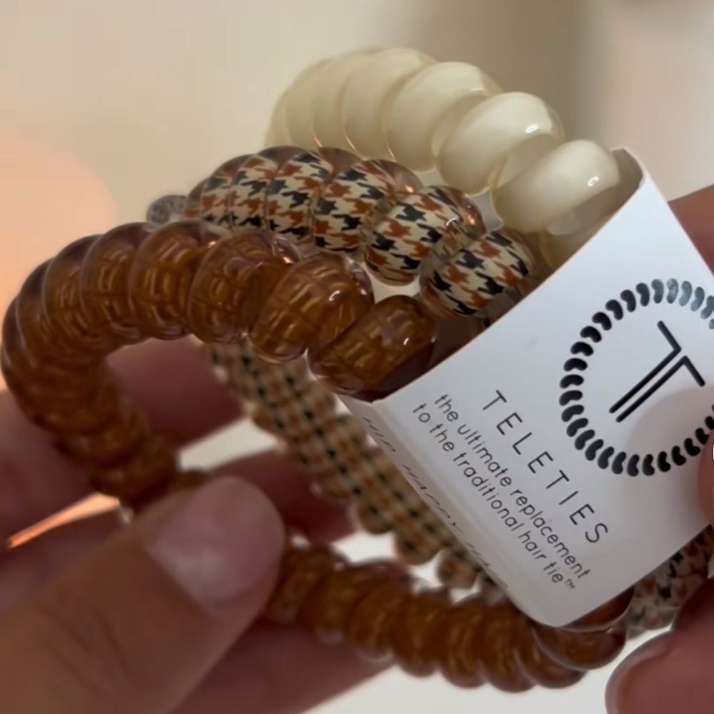 Teleties Hair Ties Set - Brown and Cream fall collection